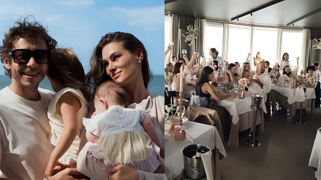 Battesimo di Gabriella: Francesca Sofia Novello e Valentino Rossi festeggiano con amici e parenti