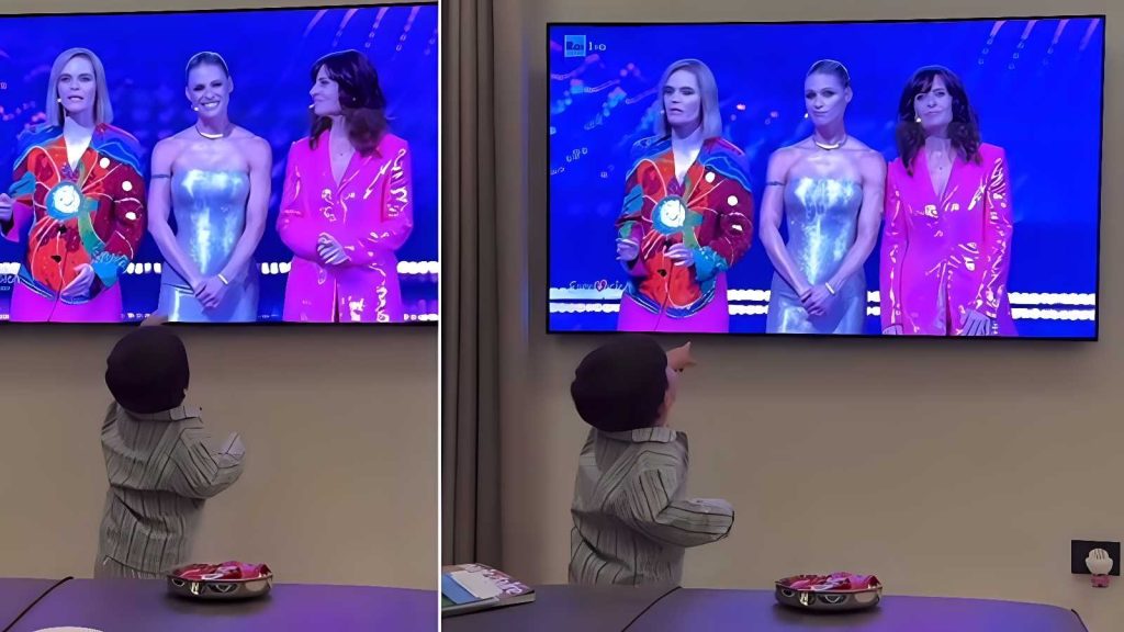 Michelle Hunziker conquista l’Eurovision: il nipote Cesare la celebra da casa