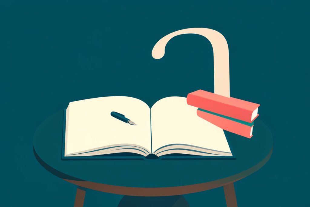 Libri aperti e una penna stilografica su un tavolo, simbolo della casa editrice Accento